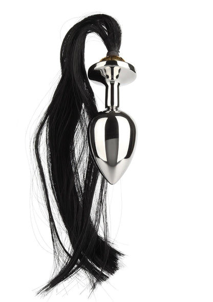 Bestel: Black Hair Pony Tail Rosebud by Mr. Steel - bij Happytoys: de erotische sex webshop | liever Happy dan Easy ⭐⭐⭐⭐⭐
