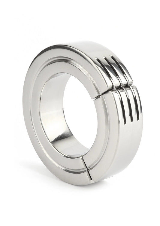 Bestel: Hinged Magnetic Cockring 40mm by Mr. Steel - bij Happytoys: de erotische sex webshop | liever Happy dan Easy ⭐⭐⭐⭐⭐ - Default Title - 38190 - SILVER