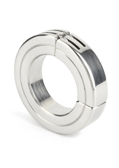 Bestel: Hinged Magnetic Cockring 45mm by Mr. Steel - bij Happytoys: de erotische sex webshop | liever Happy dan Easy ⭐⭐⭐⭐⭐ - Default Title - 38191 - SILVER