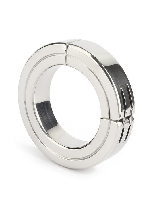 Bestel: Hinged Magnetic Cockring 50mm by Mr.Steel - bij Happytoys: de erotische sex webshop | liever Happy dan Easy ⭐⭐⭐⭐⭐ - Default Title - 38192 - SILVER