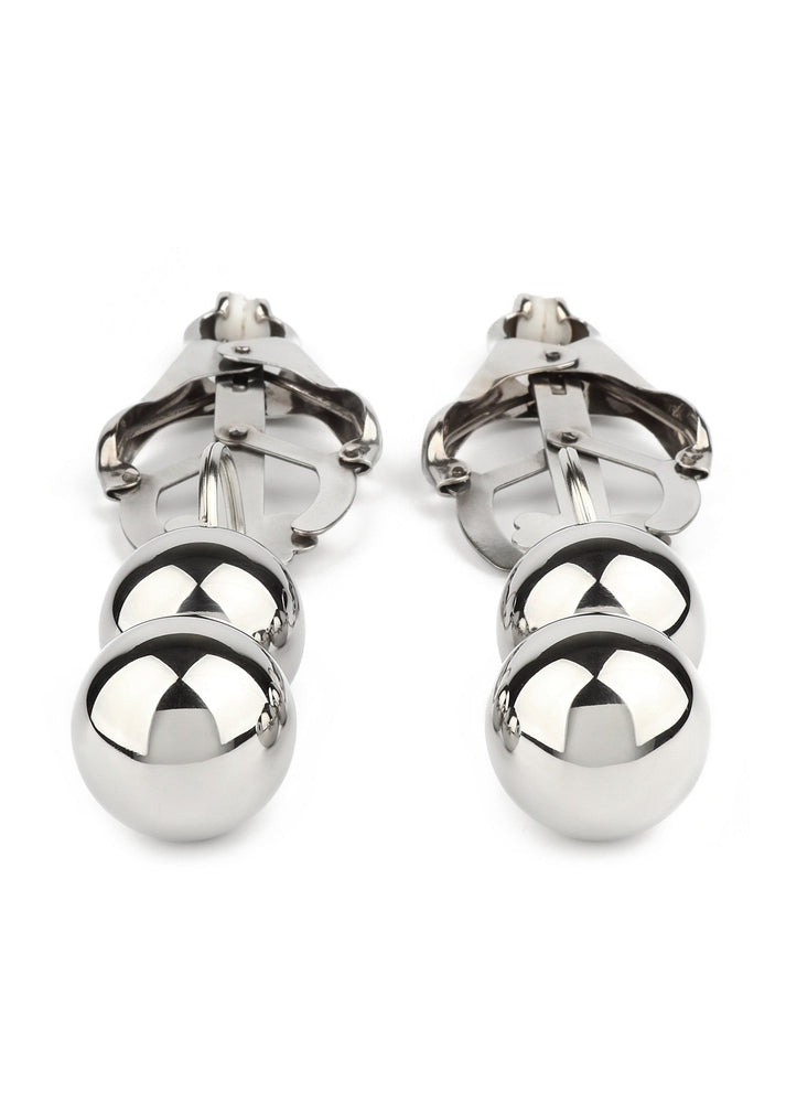 Bestel: Clover Nipple Clamps Weight by Mr. Steel - bij Happytoys: de erotische sex webshop | liever Happy dan Easy ⭐⭐⭐⭐⭐