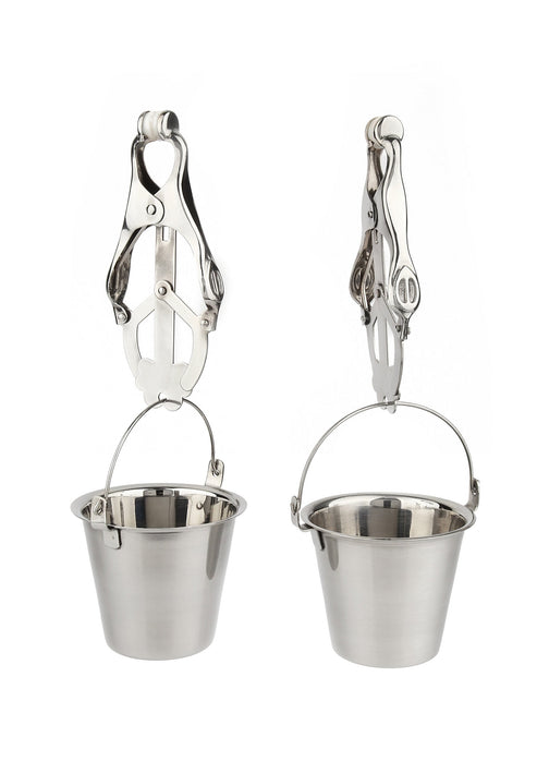 Bestel: Nipple Clamps with Buckets by Mr. Steel - bij Happytoys: de erotische sex webshop | liever Happy dan Easy ⭐⭐⭐⭐⭐
