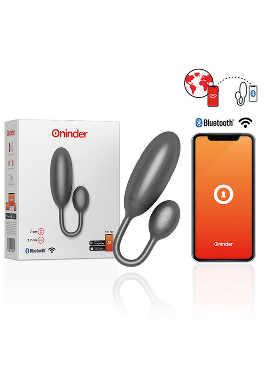 Bestel: Denver Vibrating Egg + App by Oninder - bij Happytoys: de erotische sex webshop | liever Happy dan Easy ⭐⭐⭐⭐⭐ - Grijs - 54900 - GREY