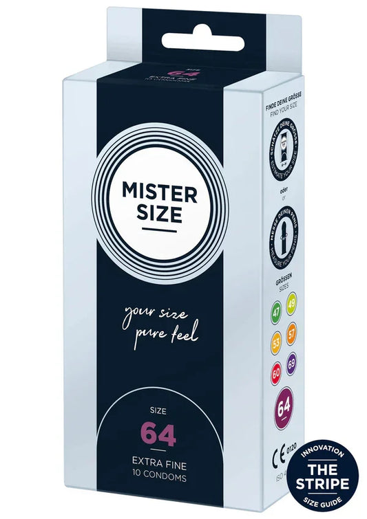 64mm Condoms 10pcs by Mister Size - Happytoys Sexshop: online sex shop for Feeling Happy & Easy 😊 - Discreet geleverd