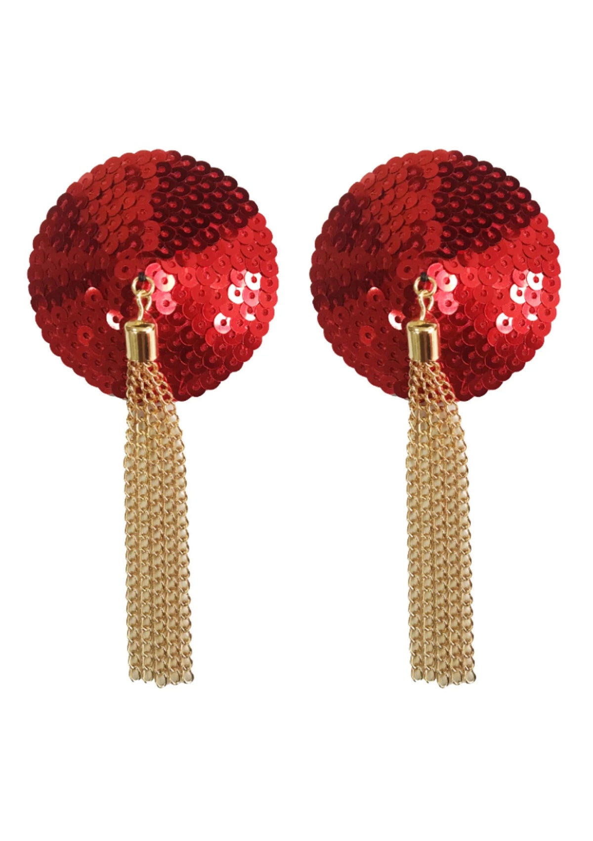 Bestel: Sequin Nipple Covers w Chain by Kinky Diva - bij Happytoys: de erotische sex webshop | liever Happy dan Easy ⭐⭐⭐⭐⭐ - Rood - 70831 - RED - O/S