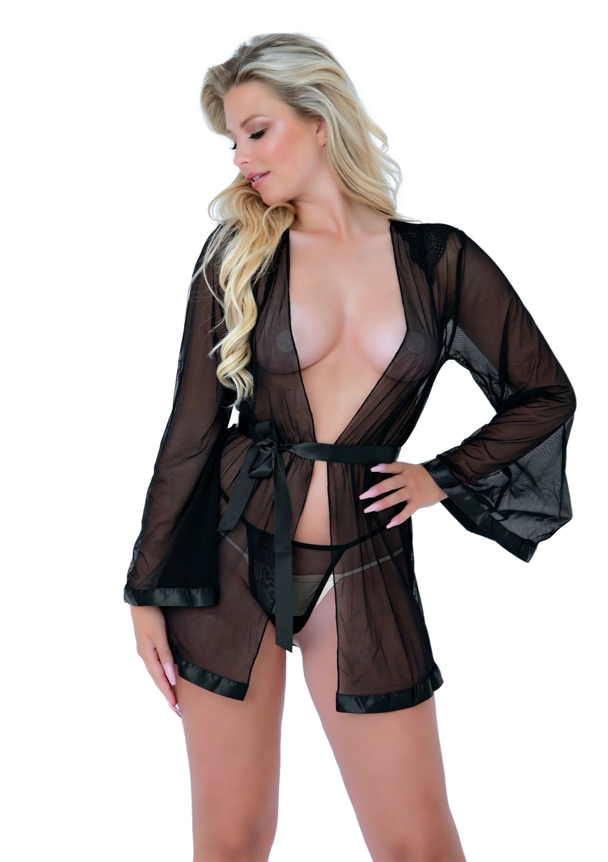 Bestel: Sheer Kimono and String by Daring Intimates - bij Happytoys: de erotische sex webshop | liever Happy dan Easy ⭐⭐⭐⭐⭐