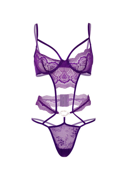 Bestel: Heart Lace Teddy with Jewel by Daring Intimates - bij Happytoys: de erotische sex webshop | liever Happy dan Easy ⭐⭐⭐⭐⭐