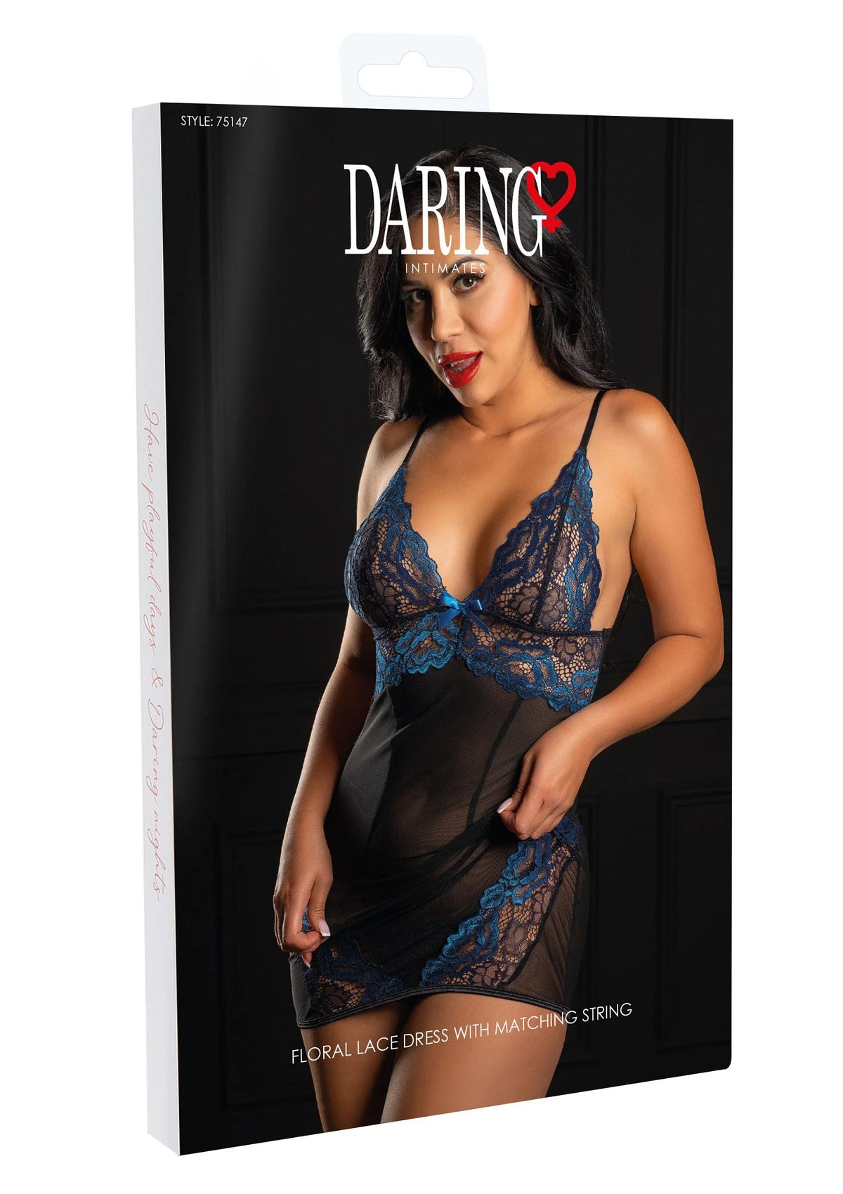 Bestel: Floral lace dress with string by Daring Intimates - bij Happytoys: de erotische sex webshop | liever Happy dan Easy ⭐⭐⭐⭐⭐