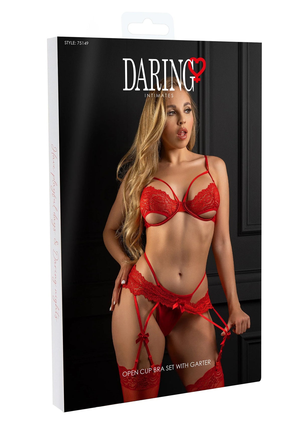 Bestel: Unlined bra set with garter by Daring Intimates - bij Happytoys: de erotische sex webshop | liever Happy dan Easy ⭐⭐⭐⭐⭐