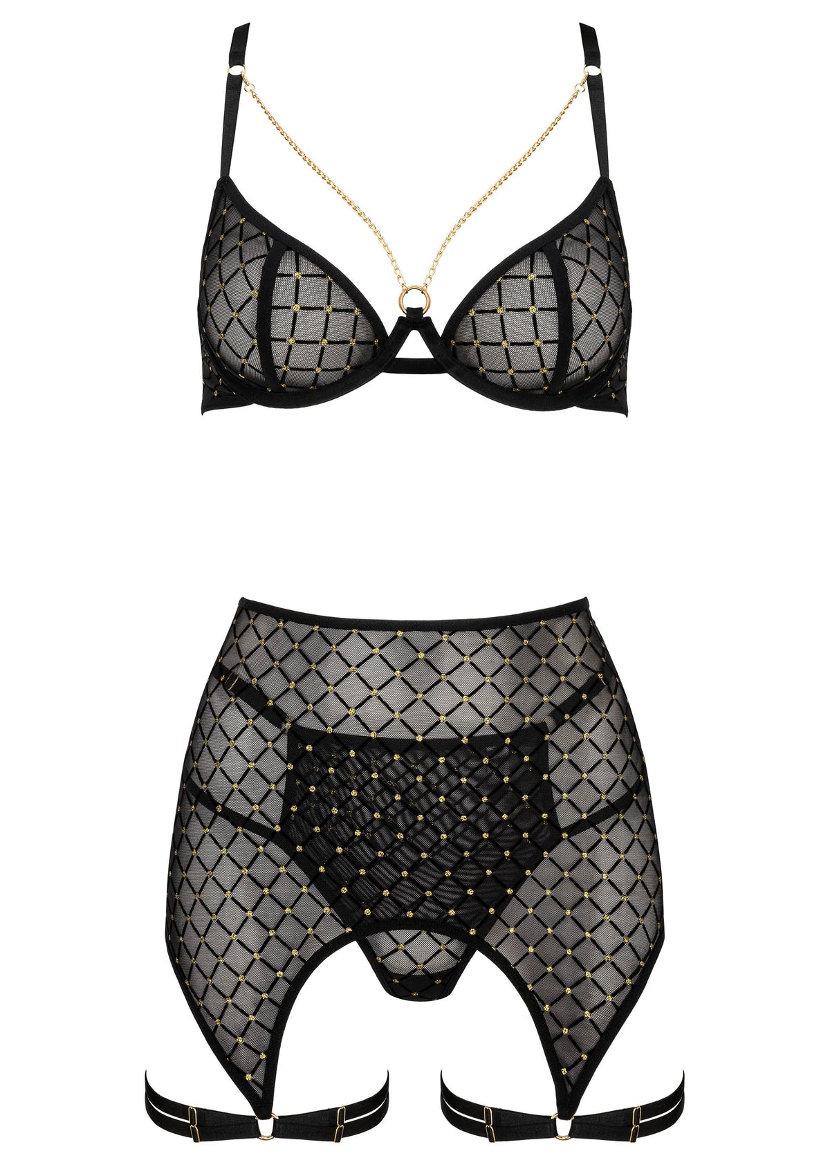 Bestel: 3 Pcs Set THP101 Lingerie tbra, panty and garter L/XL by Kotek - bij Happytoys: de erotische sex webshop | liever Happy dan Easy ⭐⭐⭐⭐⭐