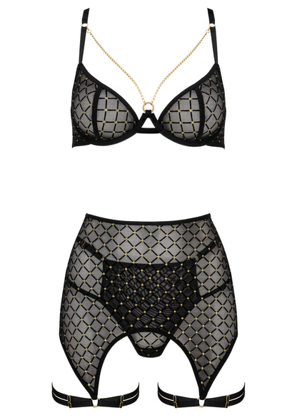 Bestel: 3 Pcs Set THP101 Lingerie tbra, panty and garter L/XL by Kotek - bij Happytoys: de erotische sex webshop | liever Happy dan Easy ⭐⭐⭐⭐⭐