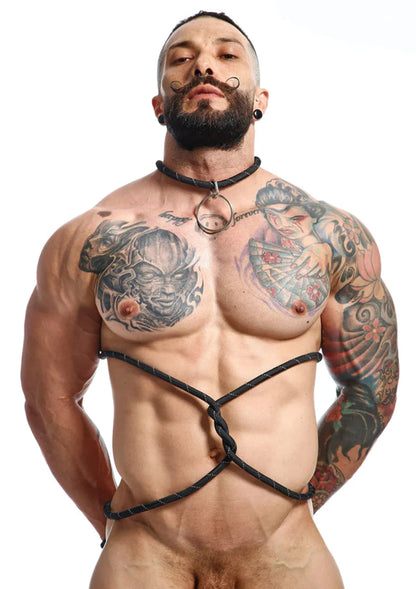 Bestel: DNGEON Cock Ring Rope by MOB Eroticwear Dngeon - bij Happytoys: de erotische sex webshop | liever Happy dan Easy ⭐⭐⭐⭐⭐ - Default Title - 81289 - BLACK - O/S