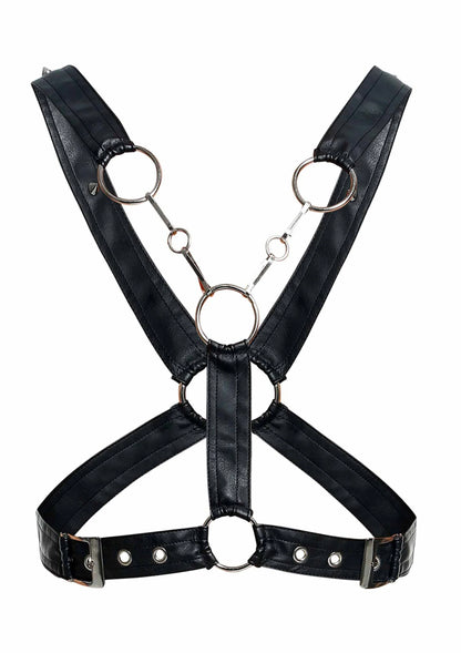 Bestel: DNGEON Cross Chain Harness by MOB Eroticwear Dngeon - bij Happytoys: de erotische sex webshop | liever Happy dan Easy ⭐⭐⭐⭐⭐
