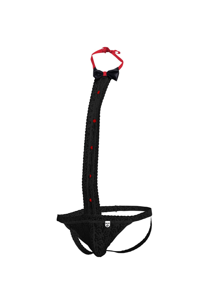 Bestel: MOB Tuxedo Lace Thong by MOB Eroticwear - bij Happytoys: de erotische sex webshop | liever Happy dan Easy ⭐⭐⭐⭐⭐