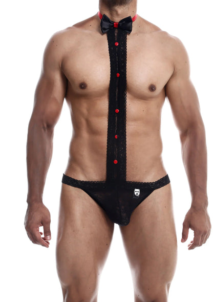 Bestel: MOB Tuxedo Lace Thong by MOB Eroticwear - bij Happytoys: de erotische sex webshop | liever Happy dan Easy ⭐⭐⭐⭐⭐