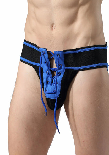 Bestel: Fetish Football Jockstrap by MOB Eroticwear - bij Happytoys: de erotische sex webshop | liever Happy dan Easy ⭐⭐⭐⭐⭐ - XL - 81328 - BLUE - XL