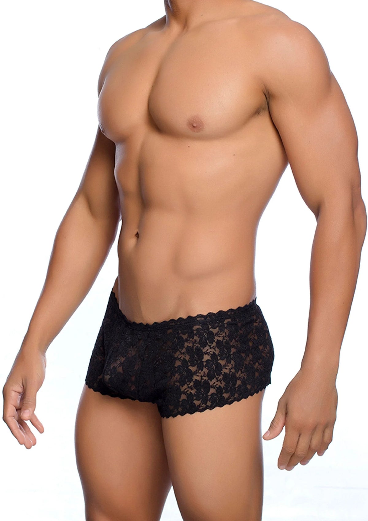 Bestel: Rose Lace Boy Short by MOB Eroticwear - bij Happytoys: de erotische sex webshop | liever Happy dan Easy ⭐⭐⭐⭐⭐ - Zwart - L/XL - 81329 - BLACK - L/XL