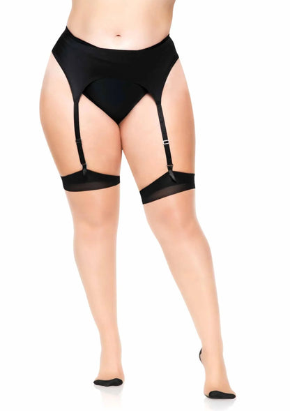 Bestel: Plus Elastane 2 - tone Stockings with Backseam by Leg Avenue - bij Happytoys: de erotische sex webshop | liever Happy dan Easy ⭐⭐⭐⭐⭐