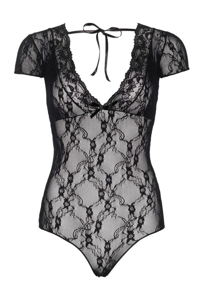 Bestel: Floral Lace Backless Teddy by Leg Avenue - bij Happytoys: de erotische sex webshop | liever Happy dan Easy ⭐⭐⭐⭐⭐