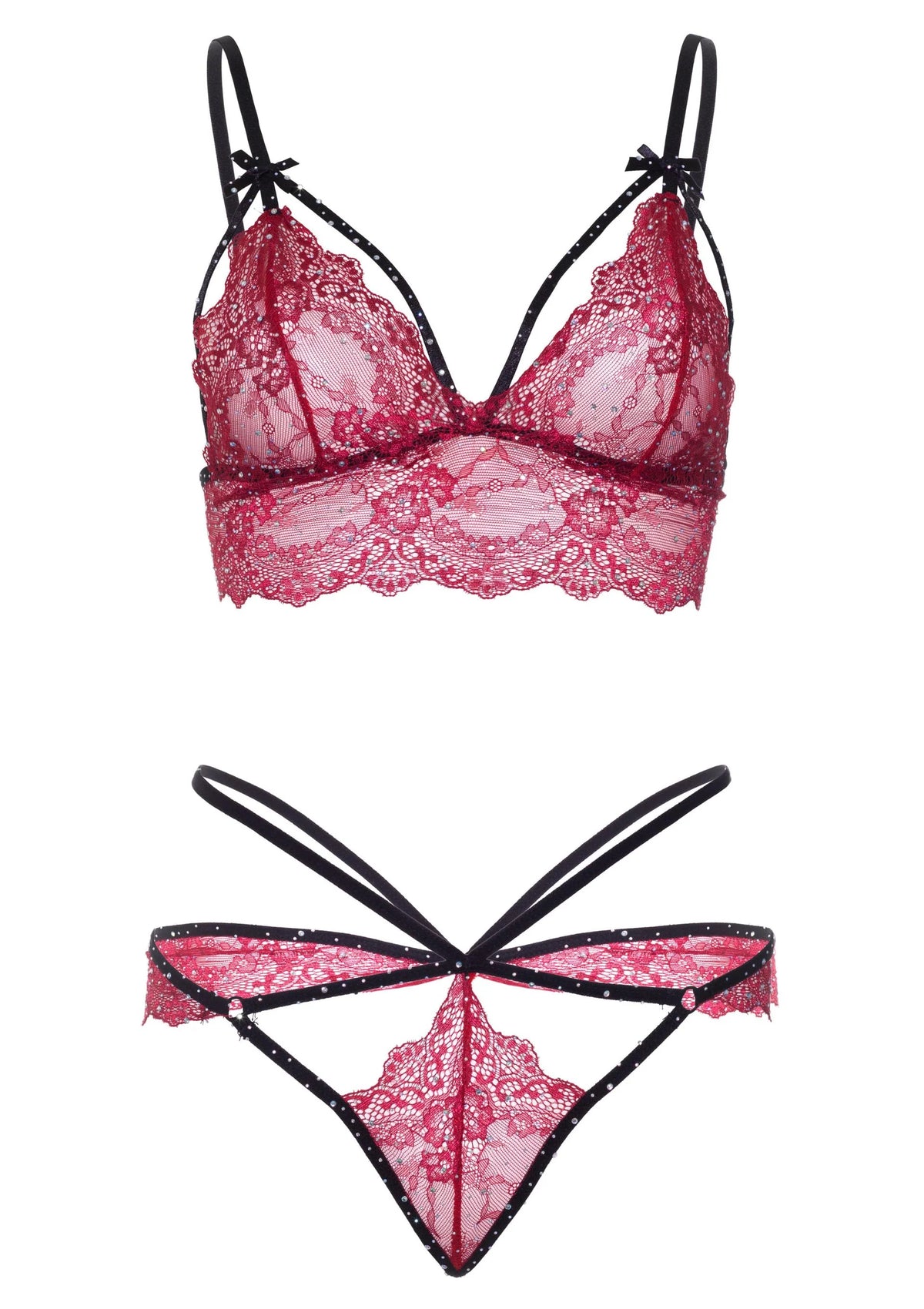 Bestel: Strappy Bralette and String by Leg Avenue - bij Happytoys: de erotische sex webshop | liever Happy dan Easy ⭐⭐⭐⭐⭐