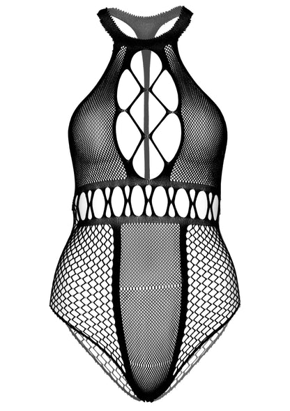 Bestel: Plus Seamless Halter Bodysuit (Black) by Leg Avenue - bij Happytoys: de erotische sex webshop | liever Happy dan Easy ⭐⭐⭐⭐⭐
