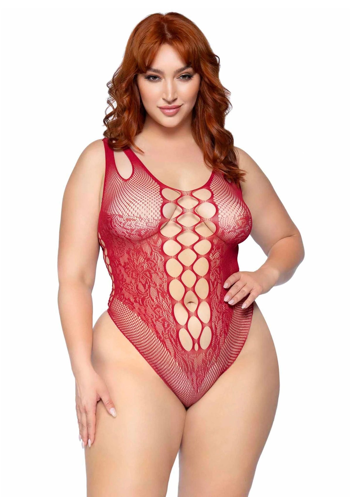 Bestel: Plus Seamless Bodysuit with Shoulder Straps by Leg Avenue - bij Happytoys: de erotische sex webshop | liever Happy dan Easy ⭐⭐⭐⭐⭐