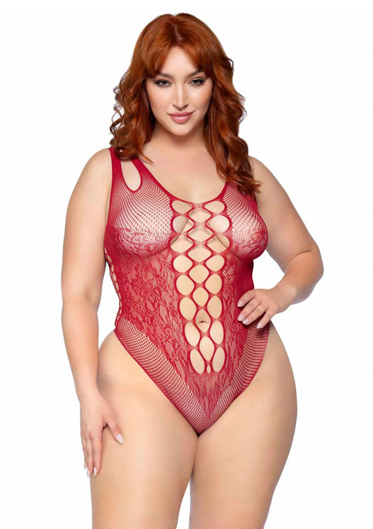 Bestel: Plus Seamless Bodysuit with Shoulder Straps by Leg Avenue - bij Happytoys: de erotische sex webshop | liever Happy dan Easy ⭐⭐⭐⭐⭐