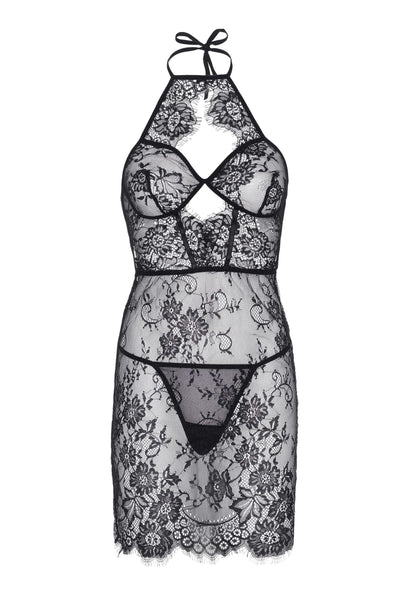 Bestel: Dress with Scalloped Lace and String (XL) by Leg Avenue - bij Happytoys: de erotische sex webshop | liever Happy dan Easy ⭐⭐⭐⭐⭐