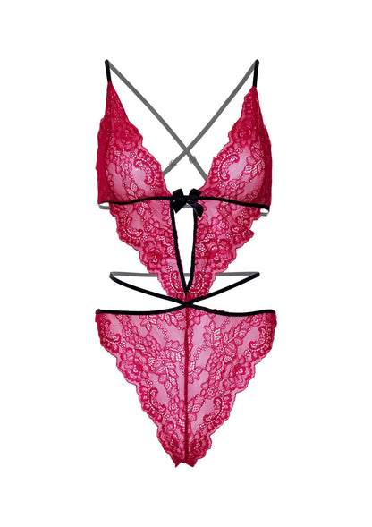 Bestel: Scalloped Teddy and Panty by Leg Avenue - bij Happytoys: de erotische sex webshop | liever Happy dan Easy ⭐⭐⭐⭐⭐