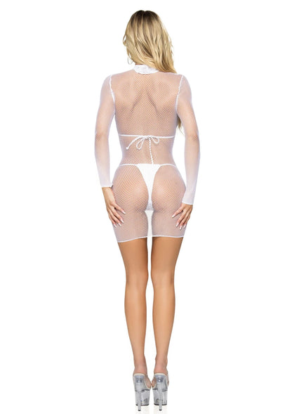 Bestel: Ultra Net High Neck Mini Dress by Leg Avenue - bij Happytoys: de erotische sex webshop | liever Happy dan Easy ⭐⭐⭐⭐⭐