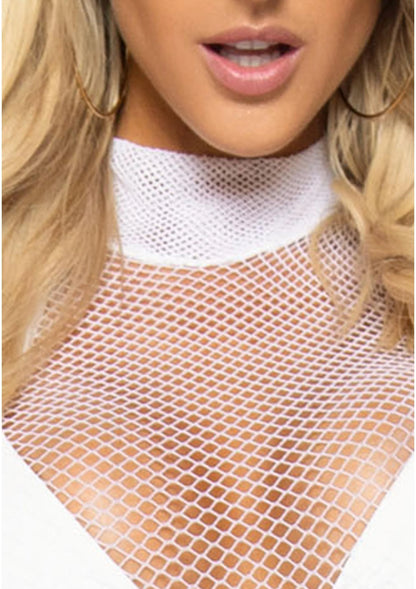 Bestel: Ultra Net High Neck Mini Dress by Leg Avenue - bij Happytoys: de erotische sex webshop | liever Happy dan Easy ⭐⭐⭐⭐⭐