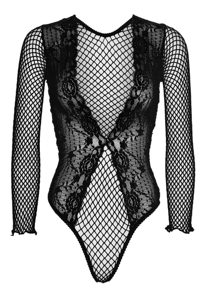 Bestel: High Cut Lace and Net Teddy by Leg Avenue - bij Happytoys: de erotische sex webshop | liever Happy dan Easy ⭐⭐⭐⭐⭐
