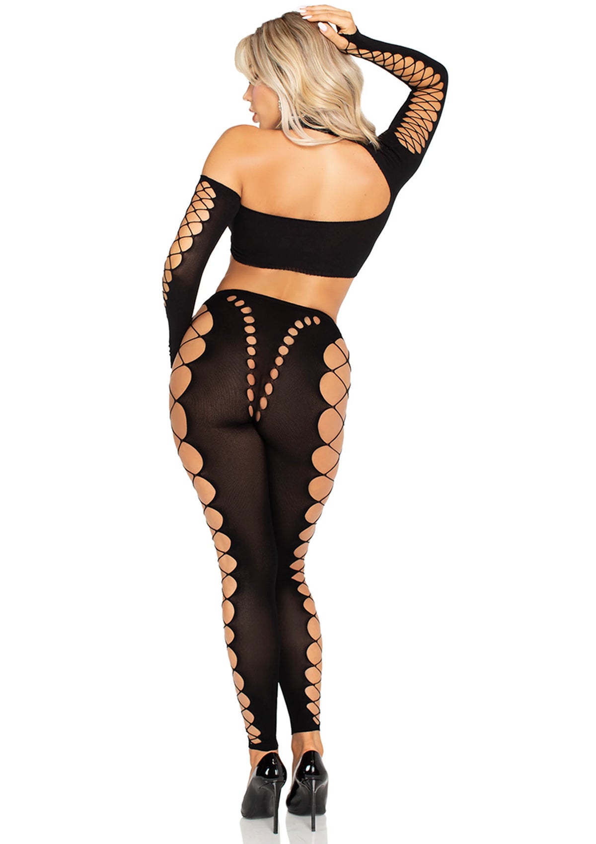 Bestel: Seamless Cut - Out Crop Top and Legging by Leg Avenue - bij Happytoys: de erotische sex webshop | liever Happy dan Easy ⭐⭐⭐⭐⭐
