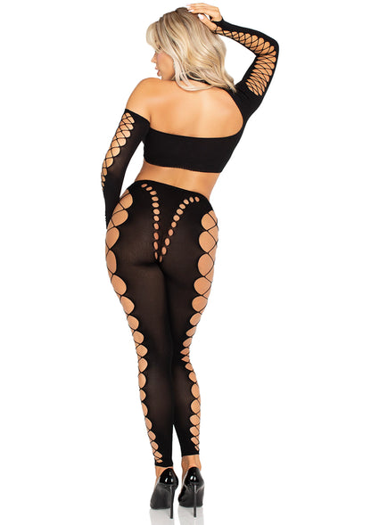 Bestel: Seamless Cut - Out Crop Top and Legging by Leg Avenue - bij Happytoys: de erotische sex webshop | liever Happy dan Easy ⭐⭐⭐⭐⭐