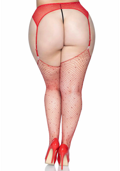 Bestel: Plus Rhinestone Fishnet Stockings by Leg Avenue - bij Happytoys: de erotische sex webshop | liever Happy dan Easy ⭐⭐⭐⭐⭐
