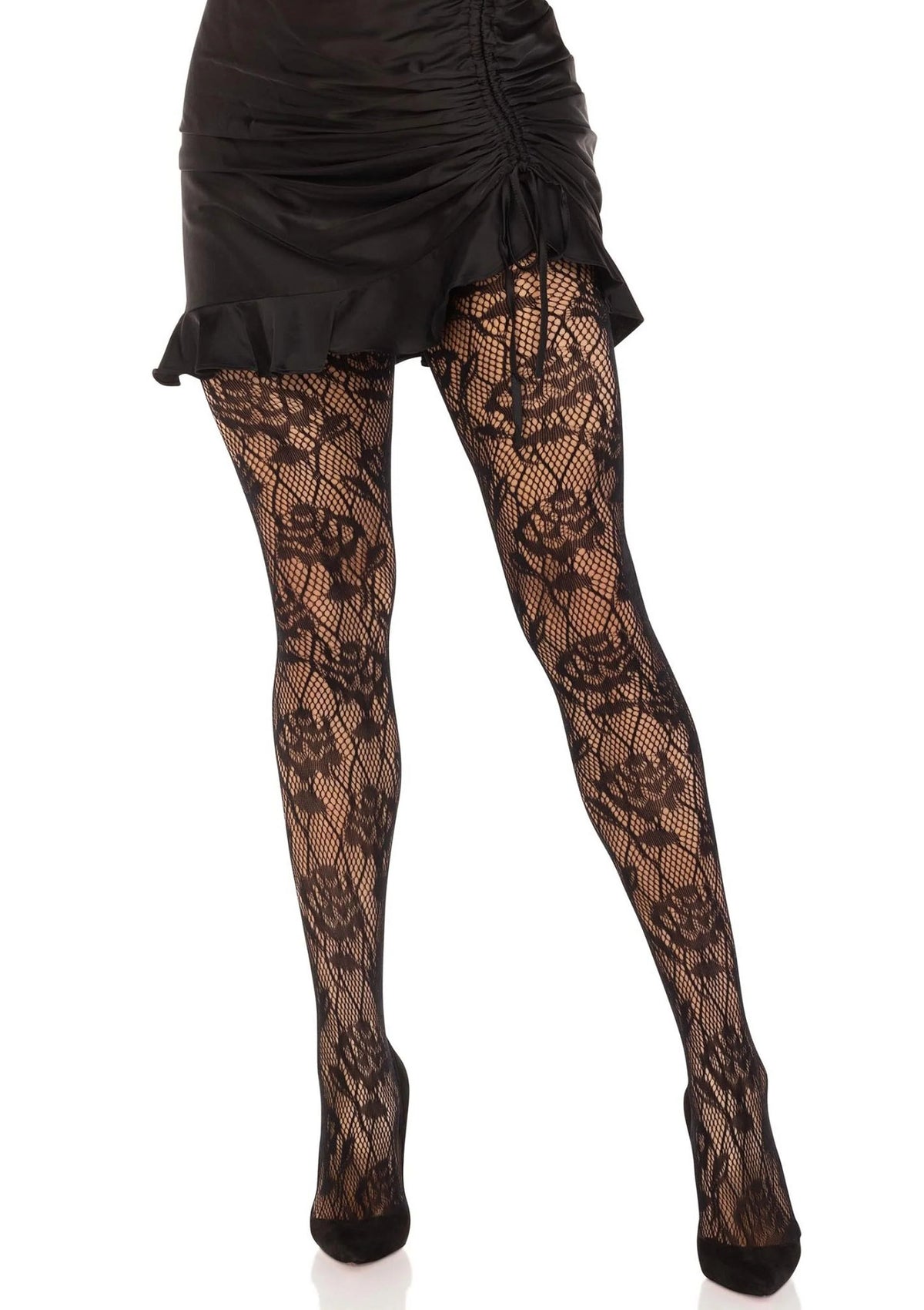Bestel: Wild Rose Net Pantyhose by Leg Avenue - bij Happytoys: de erotische sex webshop | liever Happy dan Easy ⭐⭐⭐⭐⭐ - Zwart - One Size - 82093 - BLACK - O/S