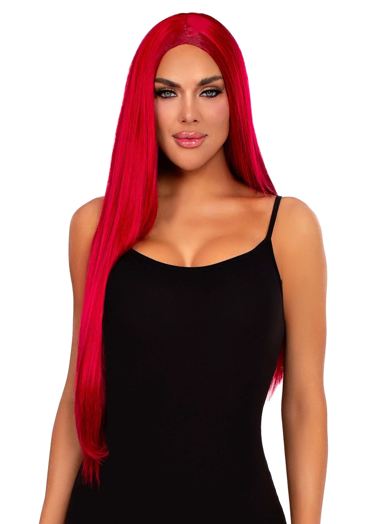 Bestel: Long Straight Center Part Wig by Leg Avenue - bij Happytoys: de erotische sex webshop | liever Happy dan Easy ⭐⭐⭐⭐⭐
