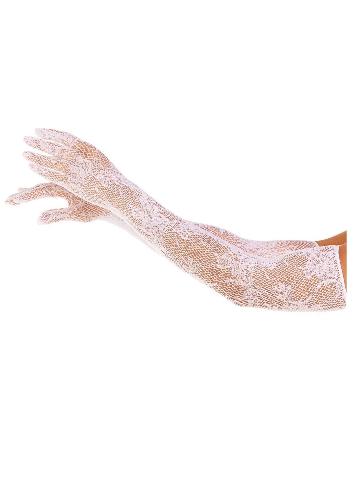 Bestel: Opera Length Floral Net Gloves - bij Happytoys: de erotische sex webshop | liever Happy dan Easy ⭐⭐⭐⭐⭐ - Default Title - 82109 - WHITE - O/S
