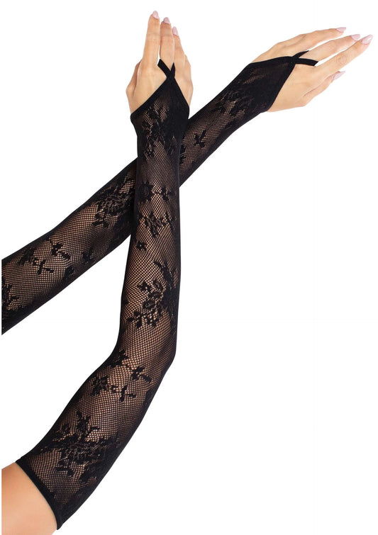 Bestel: Floral Net Extra Long Gauntlet Arm Warmers by Leg Avenue - bij Happytoys: de erotische sex webshop | liever Happy dan Easy ⭐⭐⭐⭐⭐