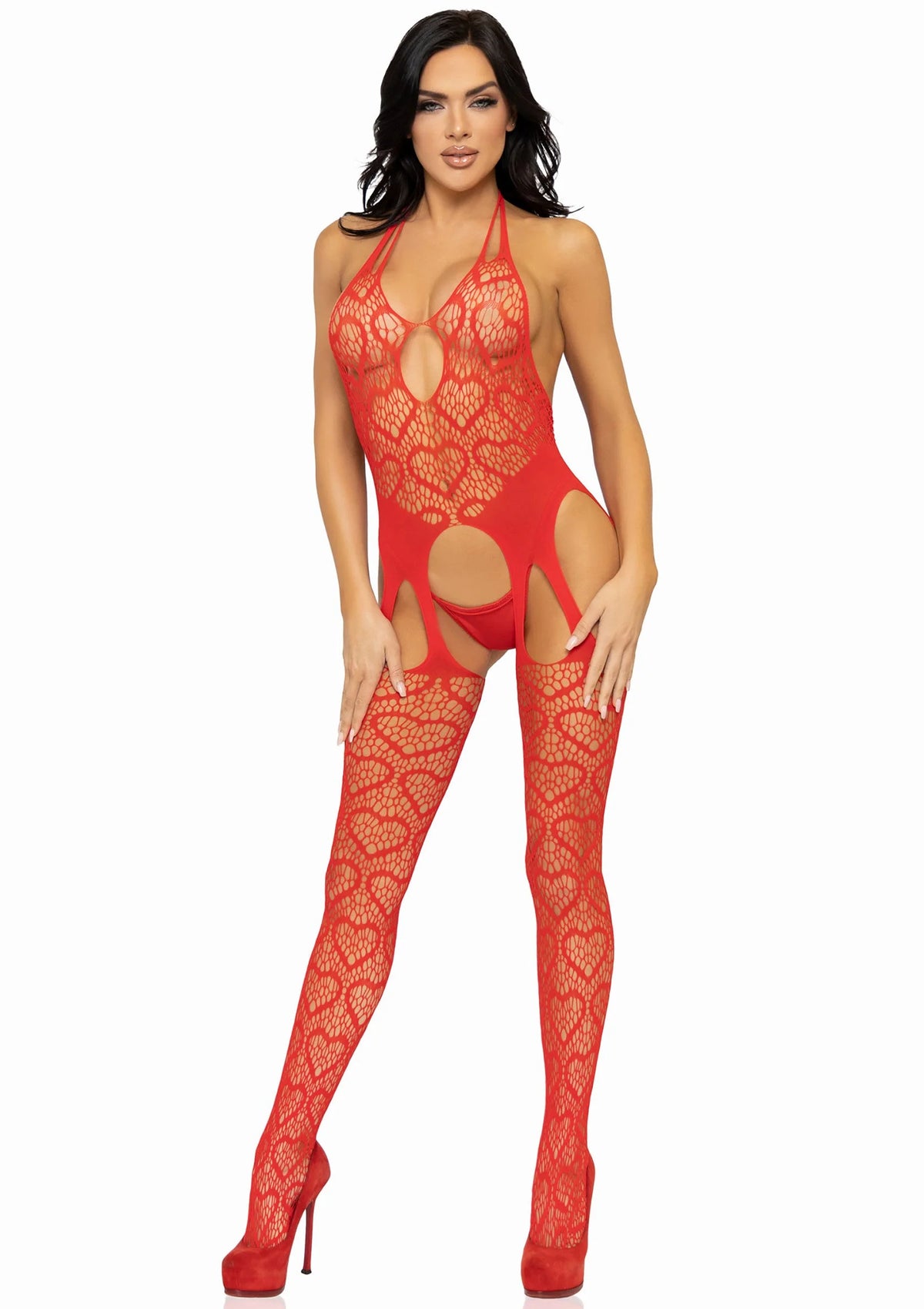 Bestel: Seamless Heart Net Suspender Bodystocking by Leg Avenue - bij Happytoys: de erotische sex webshop | liever Happy dan Easy ⭐⭐⭐⭐⭐
