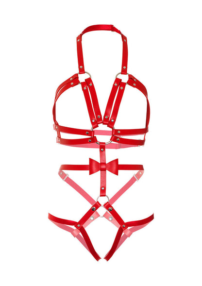 Bestel: Vegan Leather Harness with Bow by Kink - bij Happytoys: de erotische sex webshop | liever Happy dan Easy ⭐⭐⭐⭐⭐
