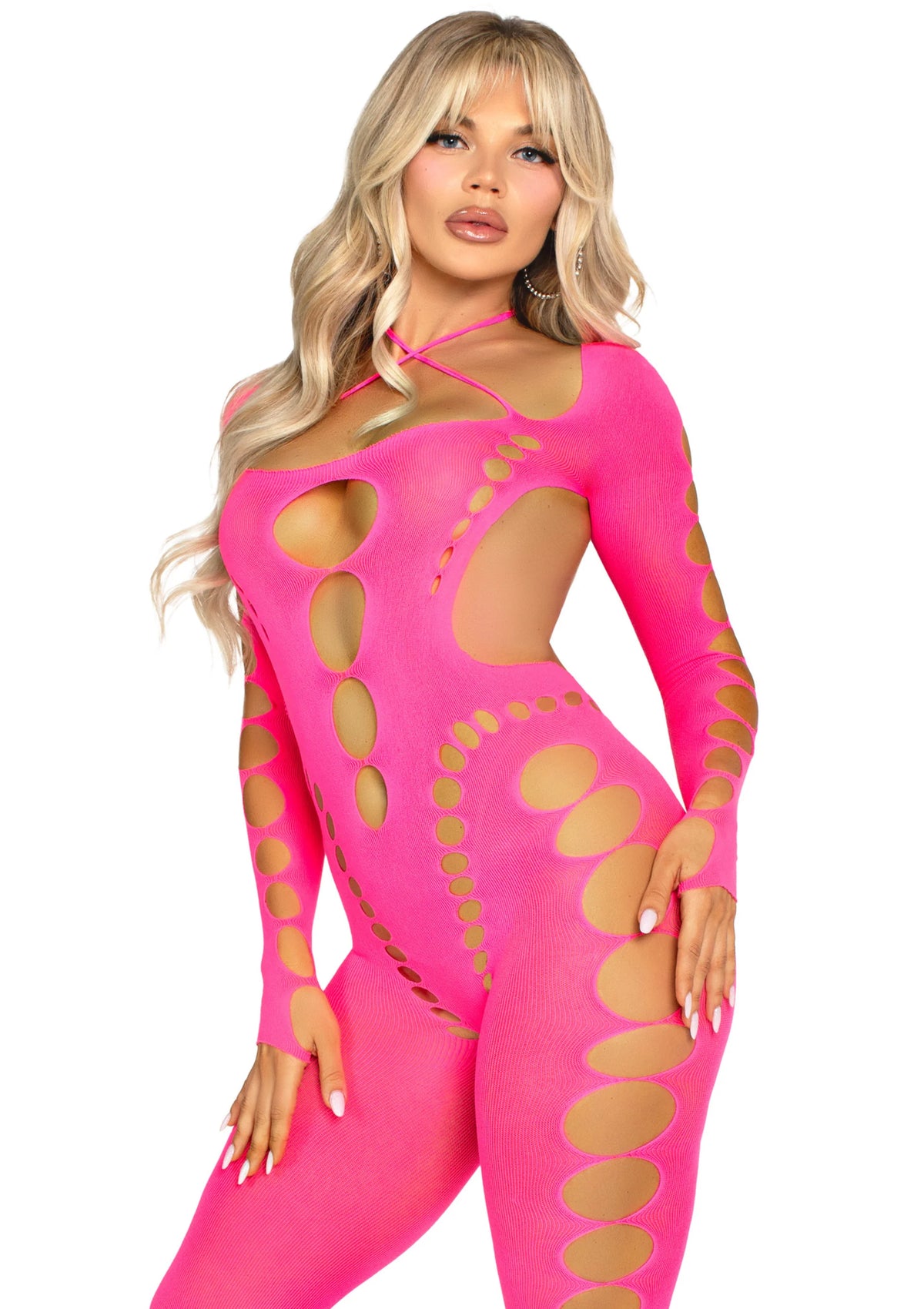 Bestel: Opaque Cut - Out Footless Bodystocking by Leg Avenue - bij Happytoys: de erotische sex webshop | liever Happy dan Easy ⭐⭐⭐⭐⭐