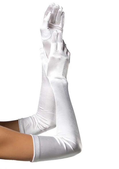 Bestel: Extra Long Satin Gloves by Leg Avenue - bij Happytoys: de erotische sex webshop | liever Happy dan Easy ⭐⭐⭐⭐⭐ - Wit - 88001 - WHITE - O/S