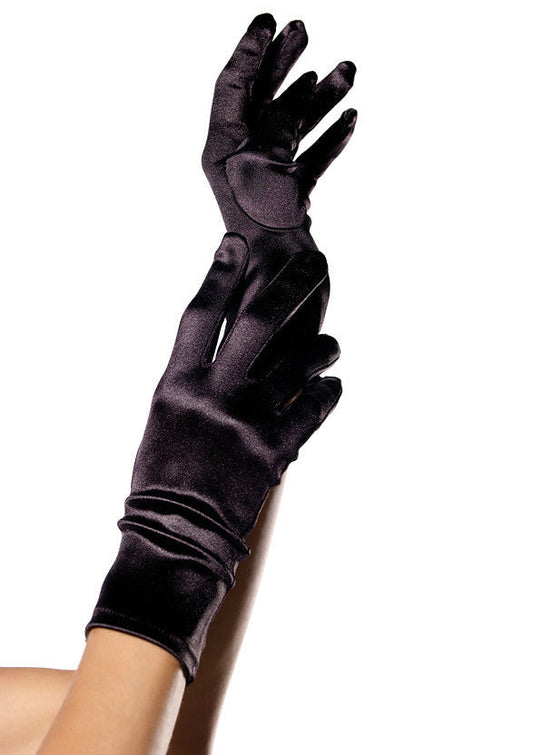 Bestel: Wrist Length Satin Gloves by Leg Avenue - bij Happytoys: de erotische sex webshop | liever Happy dan Easy ⭐⭐⭐⭐⭐ - Zwart - 88009 - BLACK - O/S