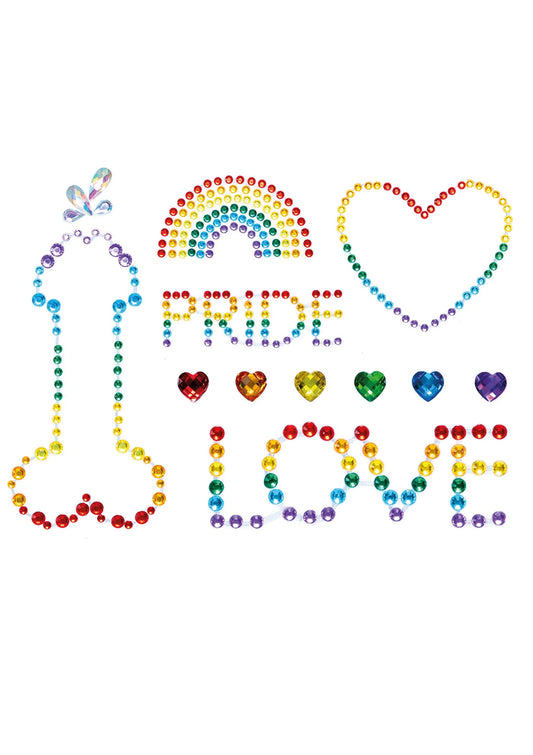 Bestel: Pride Adhesive Body Jewels Stickers by Leg Avenue - bij Happytoys: de erotische sex webshop | liever Happy dan Easy ⭐⭐⭐⭐⭐ - Default Title - 88025 - RAINBOW - O/S