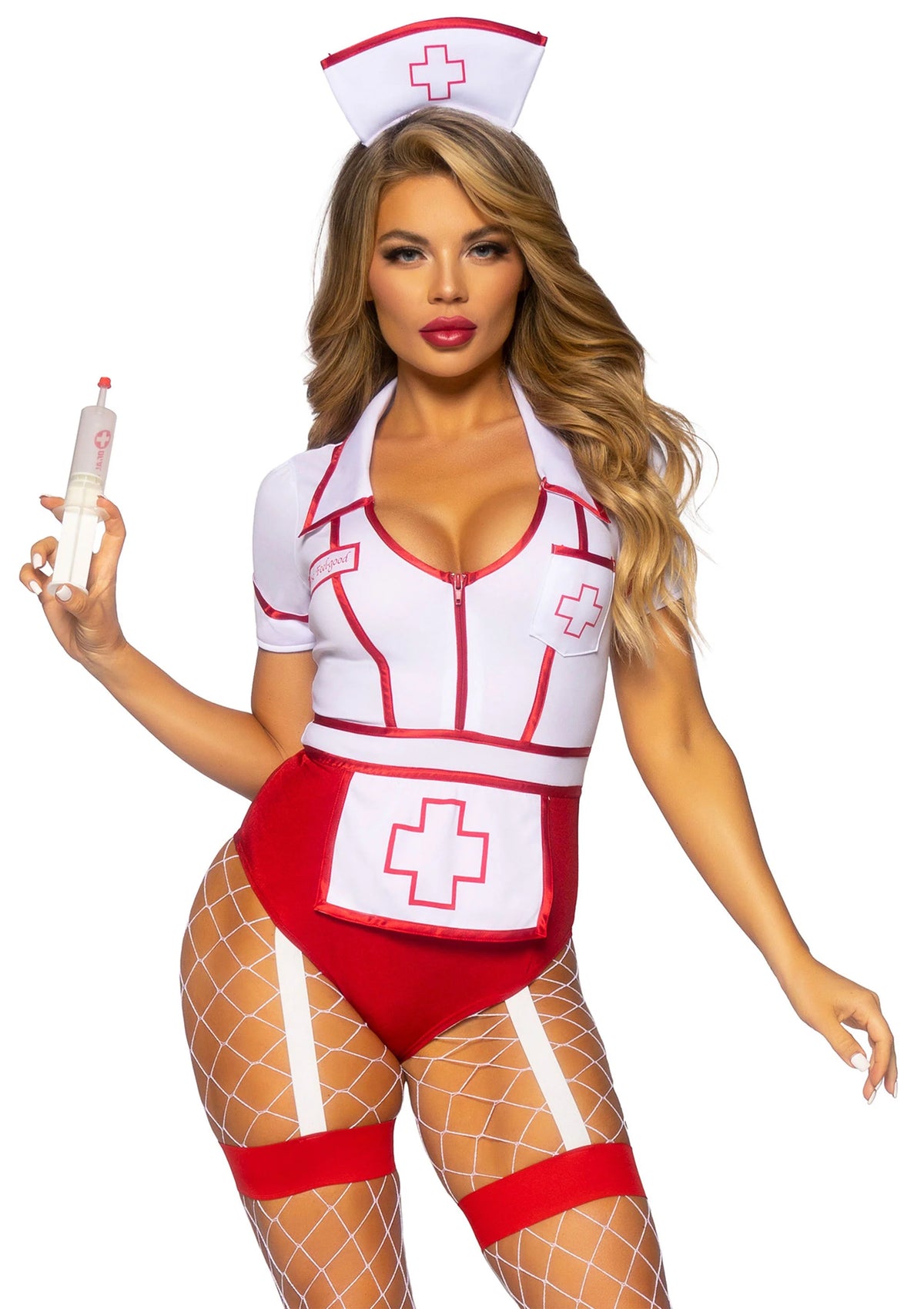 Bestel: Nurse Feelgood Bodysuit by Leg Avenue - bij Happytoys: de erotische sex webshop | liever Happy dan Easy ⭐⭐⭐⭐⭐ - L - 88237 - RED - L