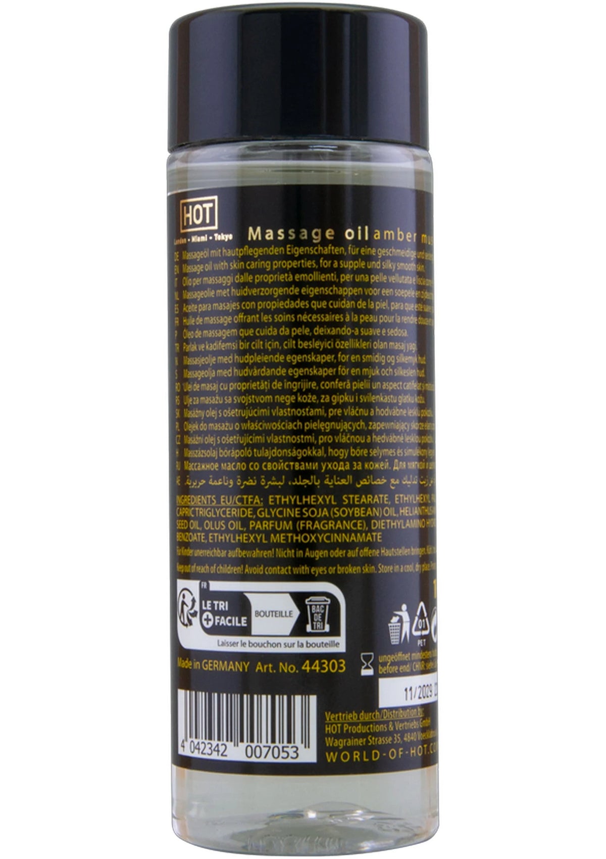 Bestel: Massage Oil 100 ml by Hot - bij Happytoys: de erotische sex webshop | liever Happy dan Easy ⭐⭐⭐⭐⭐