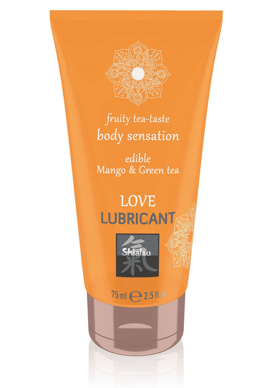 Bestel: Edible Love Lubricant 75 ml Mango by Shiatsu Hot - bij Happytoys: de erotische sex webshop | liever Happy dan Easy ⭐⭐⭐⭐⭐ - Default Title - 90452 - MANGO - 75