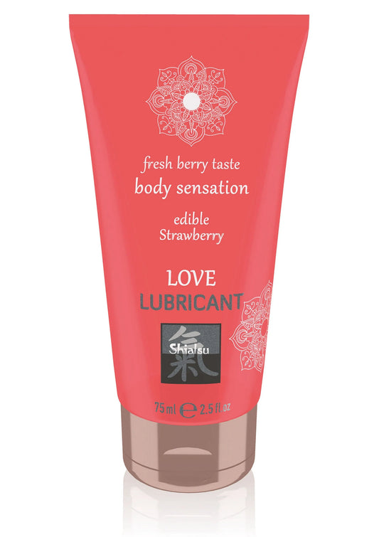 Bestel: Edible Love Lubricant 75 ml Strawberry Shiatsu Hot - bij Happytoys: de erotische sex webshop | liever Happy dan Easy ⭐⭐⭐⭐⭐ - Default Title - 90452 - STRAWBERRY - 75