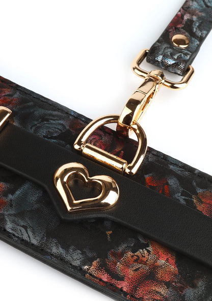 Bestel: Floral Jacquard Ankle Cuffs by Geisha - bij Happytoys: de erotische sex webshop | liever Happy dan Easy ⭐⭐⭐⭐⭐